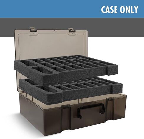 صندوق حمل Minahao متوافق مع Akedo Ultimate Arcade Warriors Versus Pack. مع طبقتين من الفوم مع أخاديد مسبقة القطع (46 فتحة) (برتقالي) in Kuwait