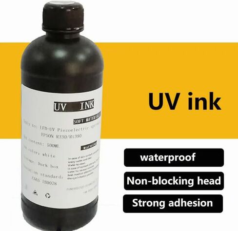 حبر Punehod UV 500 مل حبر طابعة أبيض UV لطباعة الأكريليك والخشب والزجاج وحافظات الهاتف والهدايا التذكارية in Kuwait