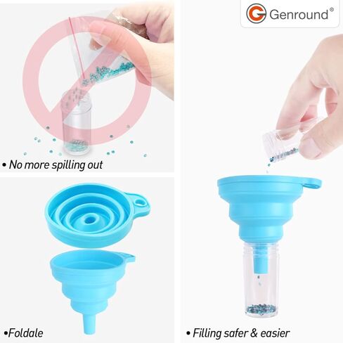 حاويات تخزين اللوحة الماسية DIY من Genround، مجموعة إكسسوارات اللوحة الماسية 60 فتحة مع أدوات لتنظيم خرز المجوهرات الفنية الماسية، وقلم رسم ماسي مع ضوء in Kuwait