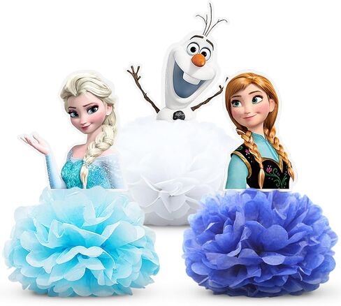 3pcs Frozen Honeycomb Centerpiece Party Supplies Tables Decorations Paper Centerpieces Birthday Table Decoration Blue White in Kuwait