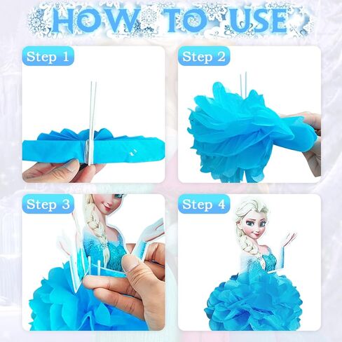 3pcs Frozen Honeycomb Centerpiece Party Supplies Tables Decorations Paper Centerpieces Birthday Table Decoration Blue White in Kuwait