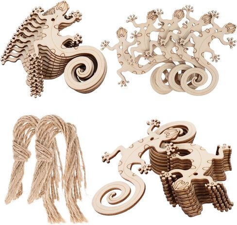 50 مجموعة من سحلية رقاقة الخشب الفارغة للفنون والحرف اليدوية لديكور الخشب، حرفة فنية للسحلية، لوازم يدوية، أشكال حرفية خشبية، قطع خشبية، جرافيتي، شرائح خشبية، سحلية خشبية in Kuwait