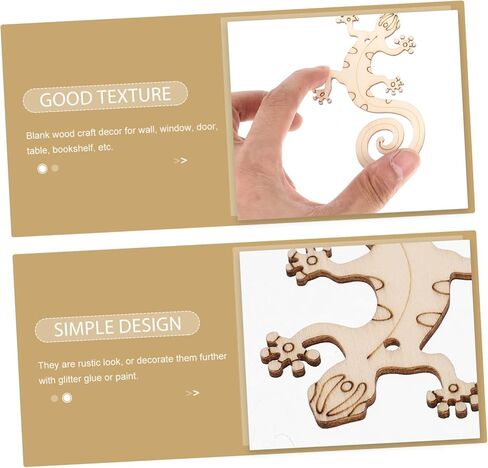 50 مجموعة من سحلية رقاقة الخشب الفارغة للفنون والحرف اليدوية لديكور الخشب، حرفة فنية للسحلية، لوازم يدوية، أشكال حرفية خشبية، قطع خشبية، جرافيتي، شرائح خشبية، سحلية خشبية in Kuwait