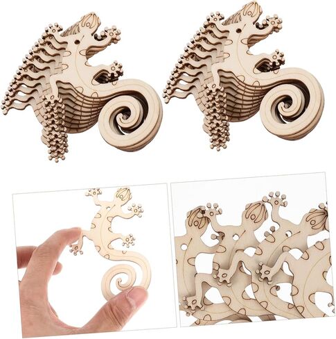 50 مجموعة من سحلية رقاقة الخشب الفارغة للفنون والحرف اليدوية لديكور الخشب، حرفة فنية للسحلية، لوازم يدوية، أشكال حرفية خشبية، قطع خشبية، جرافيتي، شرائح خشبية، سحلية خشبية in Kuwait