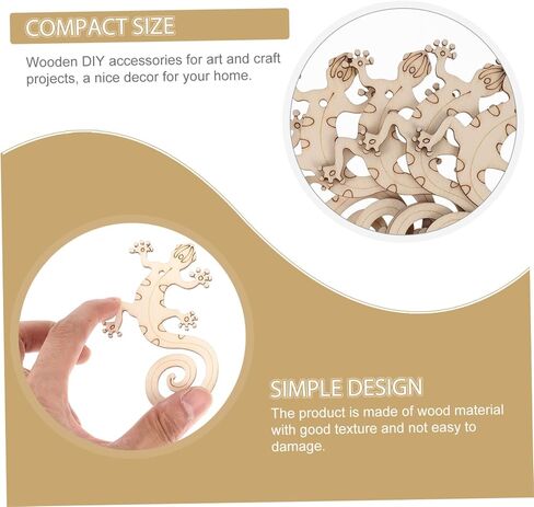 50 مجموعة من سحلية رقاقة الخشب الفارغة للفنون والحرف اليدوية لديكور الخشب، حرفة فنية للسحلية، لوازم يدوية، أشكال حرفية خشبية، قطع خشبية، جرافيتي، شرائح خشبية، سحلية خشبية in Kuwait