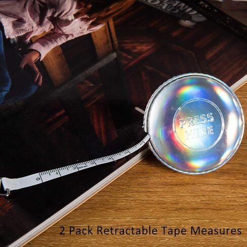 2 Pack Tape Measure Leather Retractable Body Measuring Tape 150 cm 60 Inch Tailor Fabric Small Tape Measure with Push Button (Round-Silver) in Saudi Arabia