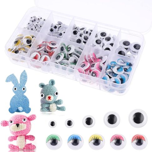 Stick on Eyes for Crafts, 700Pcs Assorted Size 4-12mm Self-Adhesive Googly Eyes Wiggle Eyes Craft Eyes in Saudi Arabia