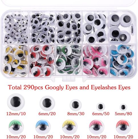 Stick on Eyes for Crafts, 700Pcs Assorted Size 4-12mm Self-Adhesive Googly Eyes Wiggle Eyes Craft Eyes in Saudi Arabia