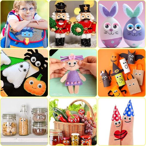 Stick on Eyes for Crafts, 700Pcs Assorted Size 4-12mm Self-Adhesive Googly Eyes Wiggle Eyes Craft Eyes in Saudi Arabia