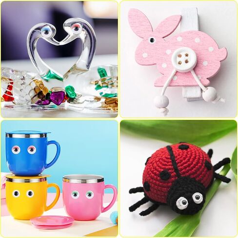 Stick on Eyes for Crafts, 700Pcs Assorted Size 4-12mm Self-Adhesive Googly Eyes Wiggle Eyes Craft Eyes in Saudi Arabia