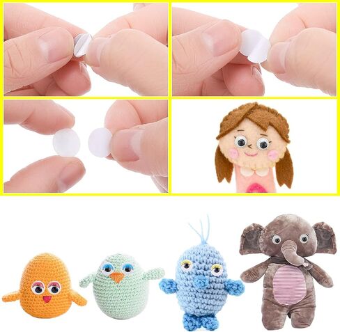 Stick on Eyes for Crafts, 700Pcs Assorted Size 4-12mm Self-Adhesive Googly Eyes Wiggle Eyes Craft Eyes in Saudi Arabia