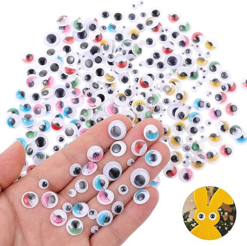 Stick on Eyes for Crafts, 700Pcs Assorted Size 4-12mm Self-Adhesive Googly Eyes Wiggle Eyes Craft Eyes in Saudi Arabia