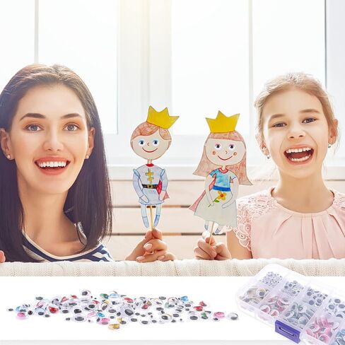 Stick on Eyes for Crafts, 700Pcs Assorted Size 4-12mm Self-Adhesive Googly Eyes Wiggle Eyes Craft Eyes in Saudi Arabia
