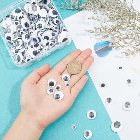 PH PandaHall 6 Sizes Wiggle Googly Eyes Buttons, 330pcs Sew On Googly Eyes Shank Back Sewing Crafts Animal Craft Eyes Button for Teddy Bear Animal Puppet Plush Animal in Saudi Arabia
