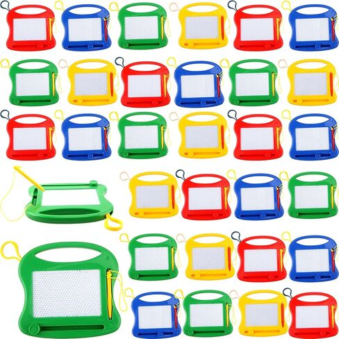 Sonarun 32 Pack Mini Magnetic Drawing Board Bulk Small Magnetic Doodle Board Portable Doodle Scribbler Boards Toys for Kids Toddler Birthday Party Favors Classroom Prizes Goodie Bag Fillers in Saudi Arabia