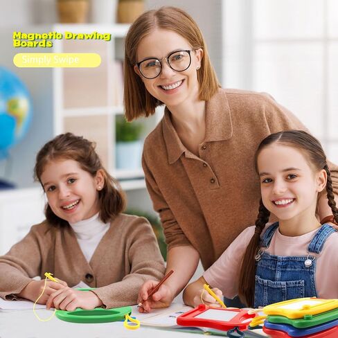 Sonarun 32 Pack Mini Magnetic Drawing Board Bulk Small Magnetic Doodle Board Portable Doodle Scribbler Boards Toys for Kids Toddler Birthday Party Favors Classroom Prizes Goodie Bag Fillers in Saudi Arabia