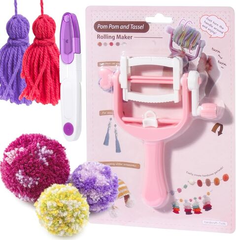مجموعة أدوات صانع Opstin Pom Pom، وصانع الشرابة وصانع Pompom لمشروع صناعة خيوط الصوف DIY من أجل نسج الكرة الزغبية مع مقص القاطع in Kuwait