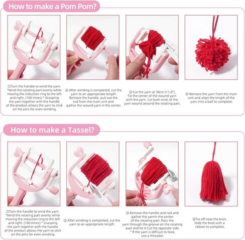 مجموعة أدوات صانع Opstin Pom Pom، وصانع الشرابة وصانع Pompom لمشروع صناعة خيوط الصوف DIY من أجل نسج الكرة الزغبية مع مقص القاطع in Kuwait