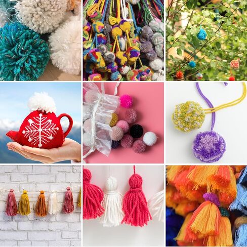 مجموعة أدوات صانع Opstin Pom Pom، وصانع الشرابة وصانع Pompom لمشروع صناعة خيوط الصوف DIY من أجل نسج الكرة الزغبية مع مقص القاطع in Kuwait