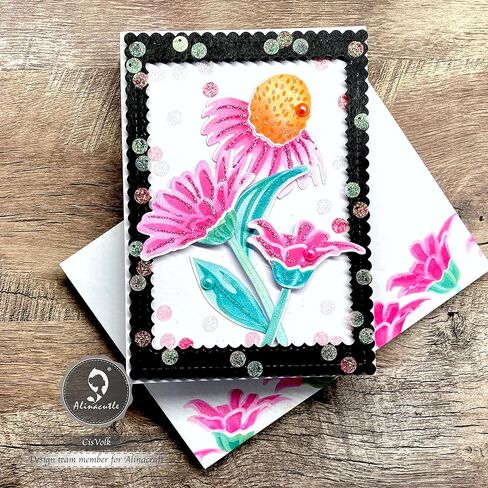 Alinacutle 5/PK-Rectangle, Scallops Border Nesting Frame Die Cut, Card Background Metal Cutting Die, Card Frame Die Set,Paper Craft Die-Cuts,DIY Card Metal Punch Template,Classic Nesting Frames in Kuwait