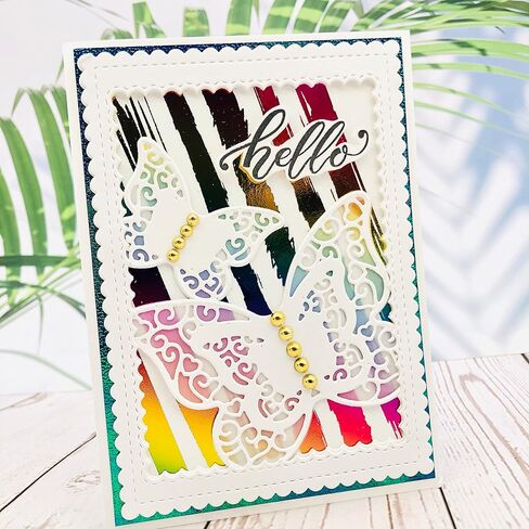 Alinacutle 5/PK-Rectangle, Scallops Border Nesting Frame Die Cut, Card Background Metal Cutting Die, Card Frame Die Set,Paper Craft Die-Cuts,DIY Card Metal Punch Template,Classic Nesting Frames in Kuwait