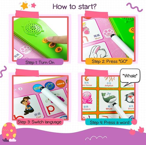 ZEENKIND Learn Chinese English Bilingual Baby Books | Interactive Sound Book to Learn Mandarin, Pinyin, Cantonese English | Learning Bilingual Toys Gifts for Kids, Toddlers, Children, and Baby Chinese in Kuwait