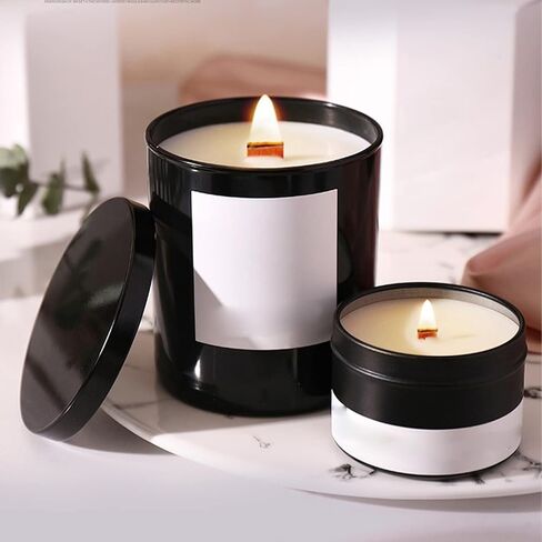 50 قطعة من فتائل الشموع الخشبية مع مشابك، فتائل طبيعية مقاس 0.5 × 6 بوصة مناسبة لصنع الشموع اليدوية، فتائل خشبية خالية من الدخان وطبيعية in Kuwait