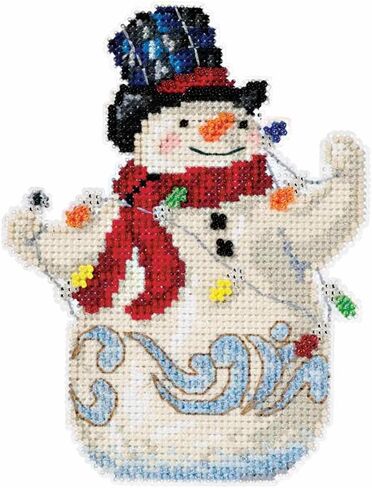 Mill Hill Snowman with Lights Beaded Counted Christmas Holiday Cross Stitch Kit 2016 Jim Shore Winter Series JS201611 in Saudi Arabia