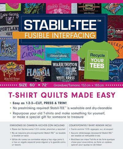 Stabili-TEE Fusible Interfacing Pack, 60" x 72": T-Shirt Quilts Made Easy in Saudi Arabia