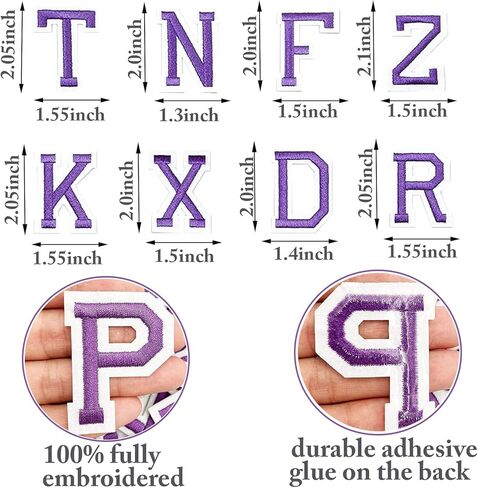 J.CARP 52 قطعة من رقعات الحروف الأبجدية السوداء من A إلى Z، يمكن كيها على الحروف للملابس والقبعات والأحذية وحقائب الظهر وحقائب اليد والجينز والسترات وما إلى ذلك. in Kuwait