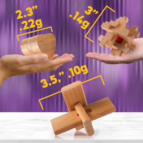 مجموعة ألغاز تحفيز العقل المعدنية والخشبية مكونة من 12 قطعة للأطفال والمراهقين والبالغين، وألعاب ألغاز ذهنية لاختبار الذكاء، وألعاب منطقية لفتح الأسلاك الصينية لجوائز الفصل الدراسي، ومجموعة أدوات تخزين 1 in Kuwait