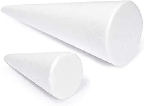White Craft Foam Cones for Crafts, 2 Sizes (18 Pack) in Saudi Arabia
