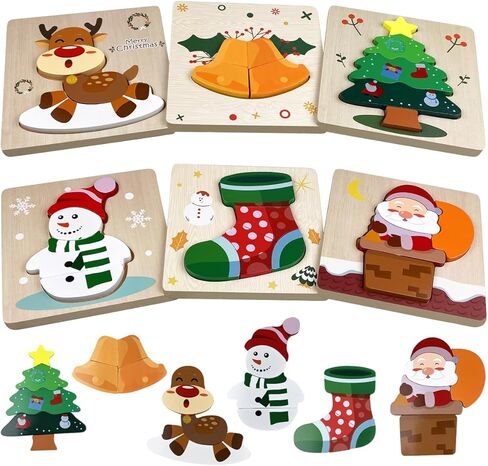 مجموعة من 6 ألغاز خشبية للهالوين من جوفان للأطفال الصغار ألعاب الهالوين هدايا حفلات الهالوين in Kuwait