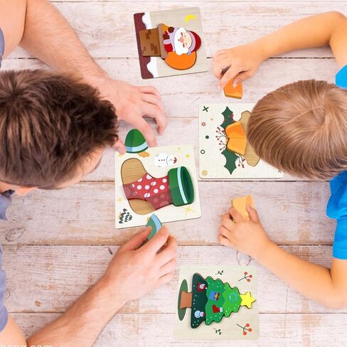 مجموعة من 6 ألغاز خشبية للهالوين من جوفان للأطفال الصغار ألعاب الهالوين هدايا حفلات الهالوين in Kuwait