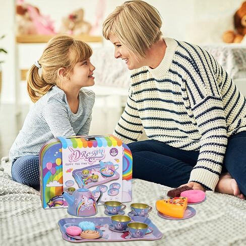 saiti يونيكورن موضوع حزب اللعب مجموعة الشاي للفتيات الصغيرات، الأميرة حفلة الشاي لعب لعبة إبريق الشاي هدية مجموعة للأطفال لوازم الحفلات متعة المطبخ التظاهر اللعب للفتيات الفتيان سن 3 4 5 6 7 أطفال ألعاب الهدايا in Kuwait