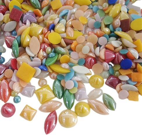 فسيفساء سيراميك MY.XWFD للحرف اليدوية، كتل فسيفساء كبيرة الحجم 500 جرام، بلاط سيراميك للأعمال الفنية، مجموعة حديقة الفسيفساء (ألوان مختلطة) in Kuwait