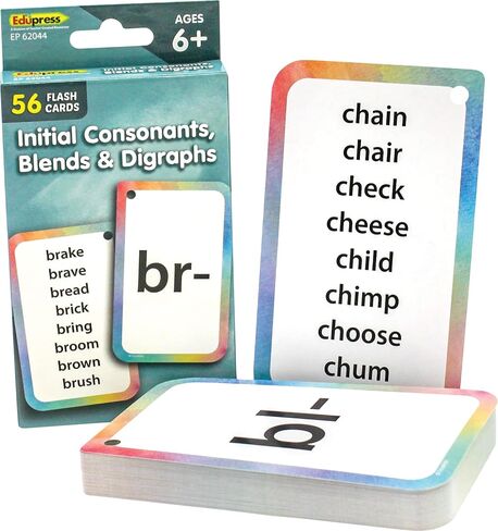 Teacher Created Resources Initial Consonants, Blends & Digraphs Flash Cards (EP62044) 3-1/8" x 5-1/8" in Saudi Arabia