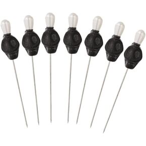 BLESSUME 7pcs Candle Magick Ritual Pins Skull Top (Multi)