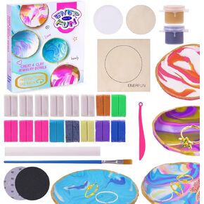 مجموعة صلصال لصنع المجوهرات من اينيرفان مكونة من 4 قطع من الفنون والحرف اليدوية، العاب ابداعية للاطفال والبنات في سن ما قبل المراهقة والمراهقين من سن 8-12 سنة - افضل افكار هدايا عيد الميلاد والكريسماس in Kuwait