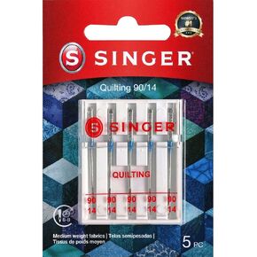 SINGER 04714 Size 90/14 Universal Machine Quilting Needles, 5-Count, White