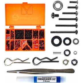 RampCrab Button Head Screws Kit for SCX24 AX24 RC Car, 372Pcs, Hardened Steel Grade 12.9 Screws, Bearing & Screws Set with Box for 1/24 RC Crawler Car Axial SCX24 C10 Deadbolt JLU Gladiator Bronco in Saudi Arabia