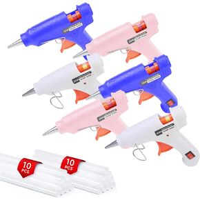 Arimilk Glue Gun-Craft مسدس الغراء الساخن، متعدد الألوان 6 قطع مجموعة مسدس الغراء الساخن الصغيرة، مع 20 عصا غراء للحرف المدرسية DIY الفنون إصلاحات المنزل السريعة، 20 واط (ب) in Kuwait