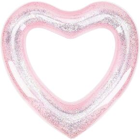 MoKo Inflatable Pool Floats for Adults, Clearance Bachelorette Party Decorations Heart Shaped Swim Ring Summer Swimming Tube Water Fun Beach Wedding Pool Toys Swimming Circle