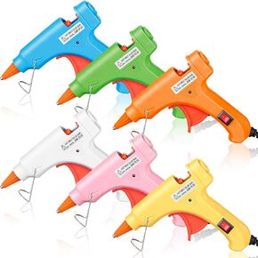 Zhengmy 12 Pcs Mini Glue Gun Crafts Hot Melt Guns Low Temp Glue with Burn Protection Fast Preheating and Easy Squeeze Trigger for School DIY Arts Class Projects Home Quick Repairs, 20 W (Multicolor)