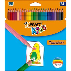 Bic Kids Tropicolors Colouring Pencils - Assorted Colours, Wallet of 24