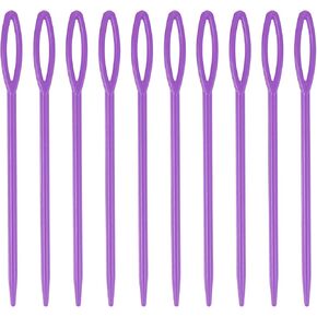 HARFINGTON 90pcs Plastic Sewing Needles, 9cm Length Large Eye Blunt Needles Learning Needles for Sewing Handmade Crafts DIY Notions Stitching, Blue in Kuwait