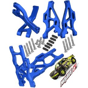 Front & Rear Suspension A Arms for Arrma 1/7 Mojave 6S BLX,ARRCat RC Upgrades Part Hops up,6pcs Aluminum Lower Upper Swing Arm Set for Arrma 1/7 Mojave 6S BLX,Blue