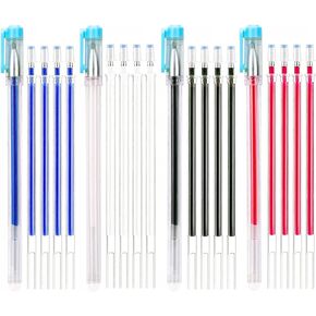 اقلام قابلة للمسح الحراري، 4 قطع من اقلام تحديد القماش مع 20 عبوة اعادة تعبئة للخياطة وصنع الملابس والاقمشة وخياطة الاقمشة، اقلام طباشير للخياطين (غطاء ازرق) in Kuwait