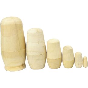LittleTiger Set of 6pcs Unpainted Russian Nesting Doll , Blank Doll , Make Your Own Doll , 5.9 High by LittleTiger in Saudi Arabia