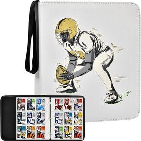 Boobowl Cards Holder Binder for Yoto Cards 720 Pockets, 2024 for Panini Score Football Trading Cards Sleeves Album for Yoto Mini Cards, Baseball Cards Collection Protectors Set - (Black) - Red Hat